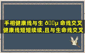 手相健康线与生 🐵 命线交叉（健康线短短续续,且与生命线交叉,生命线末端分叉是短寿）